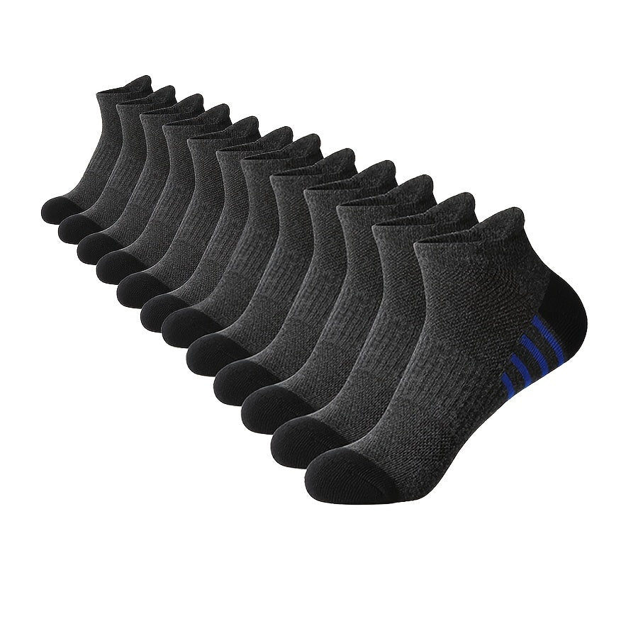 Men's casual striped sports socks, breathable and soft, ideal for summer fitness.