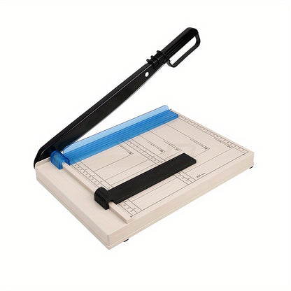 1pc A4 Paper Cutter with Plastic Base, 12 Sheets Capacity, Paper Pressing Plate, Grid Lines, A4 to B7 Sizes.