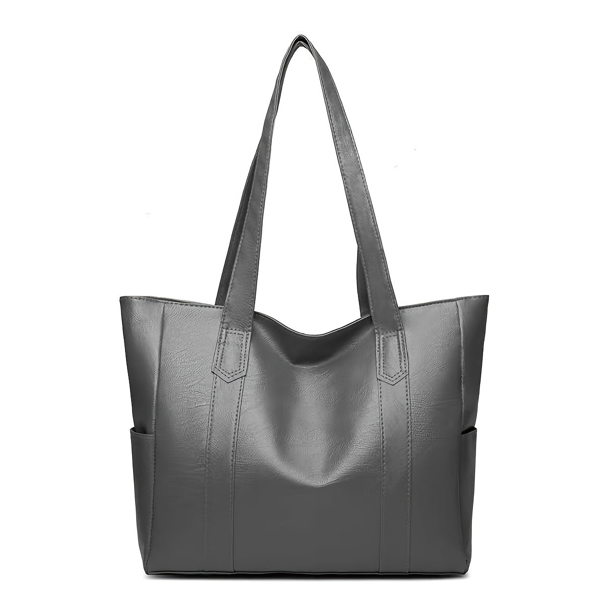 Stylish tote bag with safety zipper closure - perfect gift for women. Available in light brown, gray, or black. Spacious and versatile, perfect for daily use.