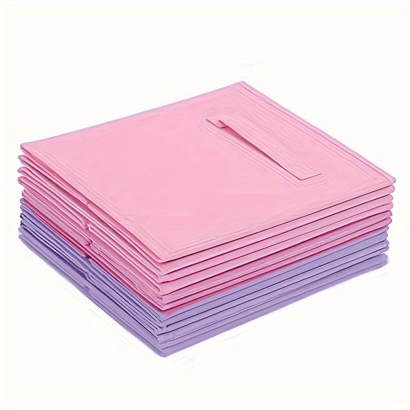 6 Pastel Purple Ombre Non-woven Storage Boxes with handle for home or office use, suitable for storing clothes, dolls, and office files.