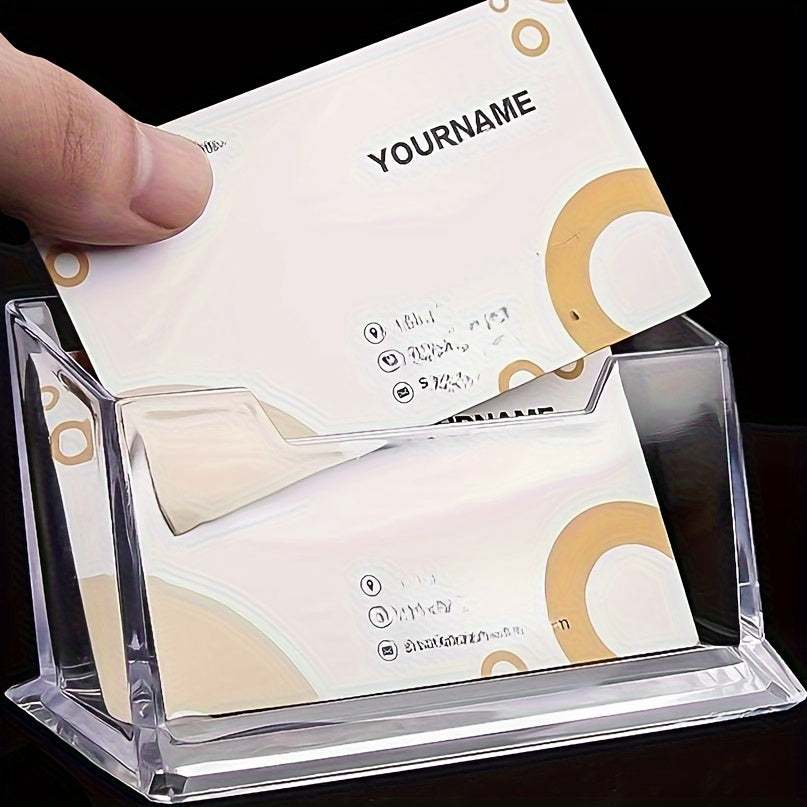 Plastic business card holder made of PC material for organizing cards at exhibitions and office desks.