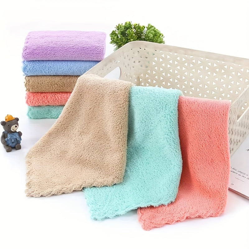 Soft, absorbent face towels in rustic style, perfect for bathroom and kitchen use. Made of durable microfiber fabric, 24.89x24.89 cm in size, 280gsm polyester material.