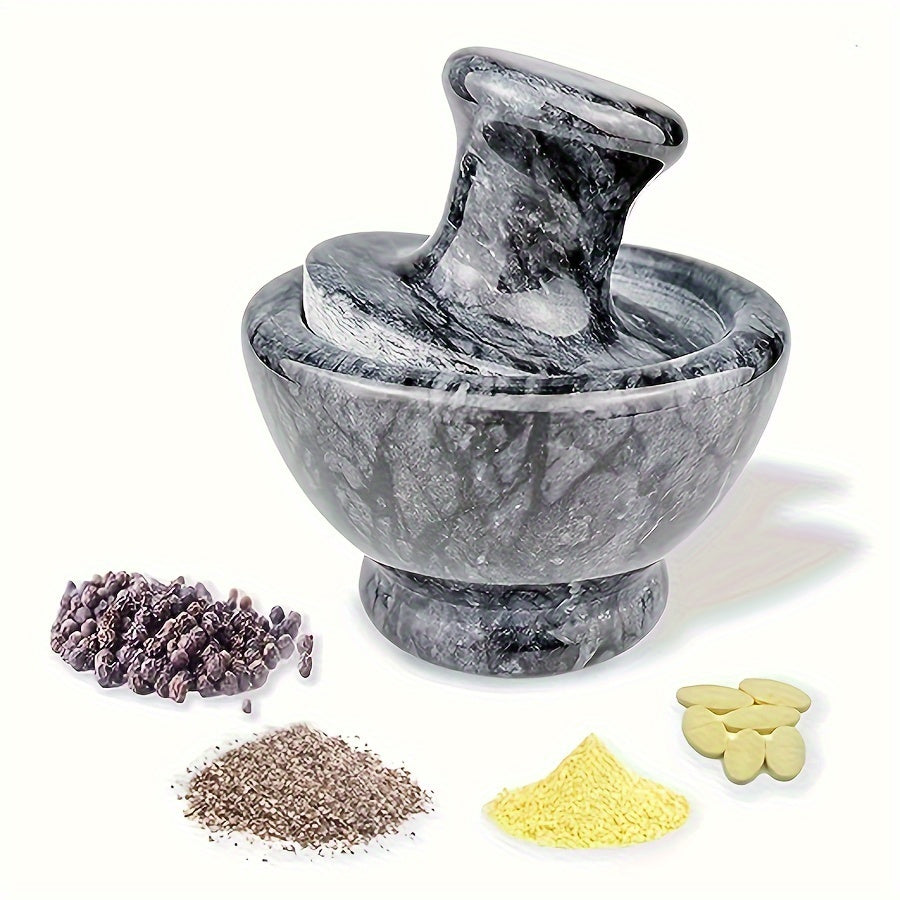 Premium Marble Mortar and Pestle Set for Easy Grinding of Spices, Garlic, Pepper, and Pills in the Kitchen