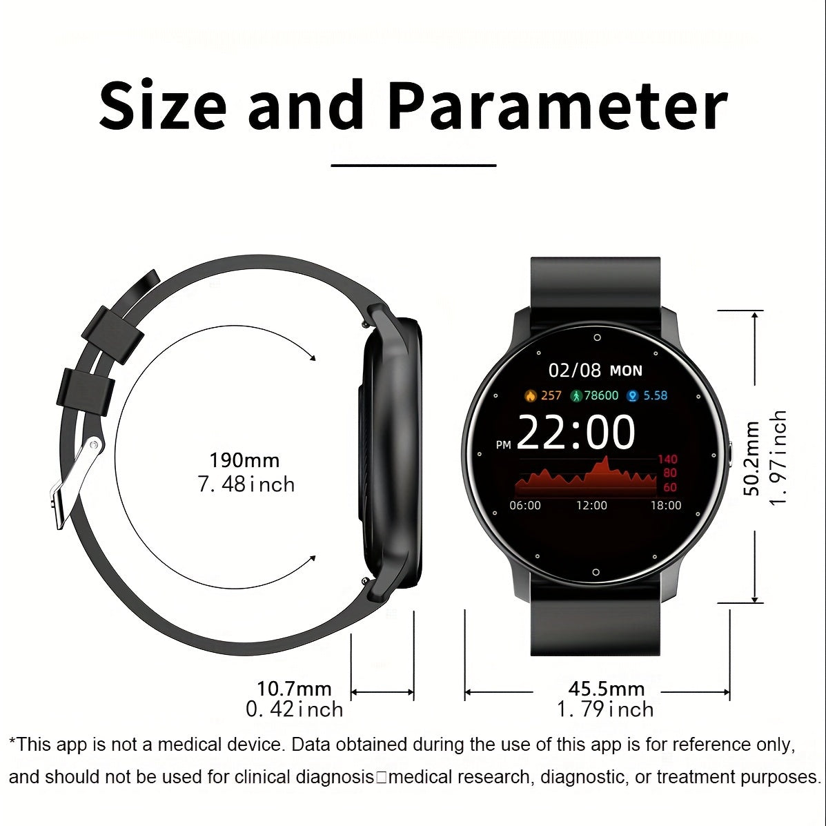 Men's sport multifunction waterproof smartwatch with full touch screen for Android and iOS - Smart Watches