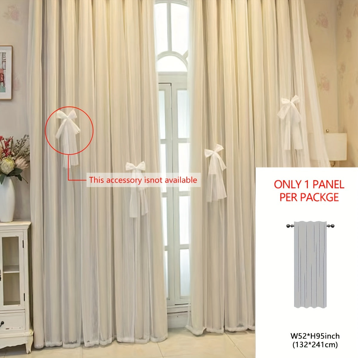 Single-panel Blackout Curtains made with One-layer Cloth and One-layer Yarn, featuring a Modern Simple Style. Ideal for use in Living Rooms, Bedrooms, Balconies, Floating Windows, providing Noise Reduction and adding a touch of Romance to your Home Decor.