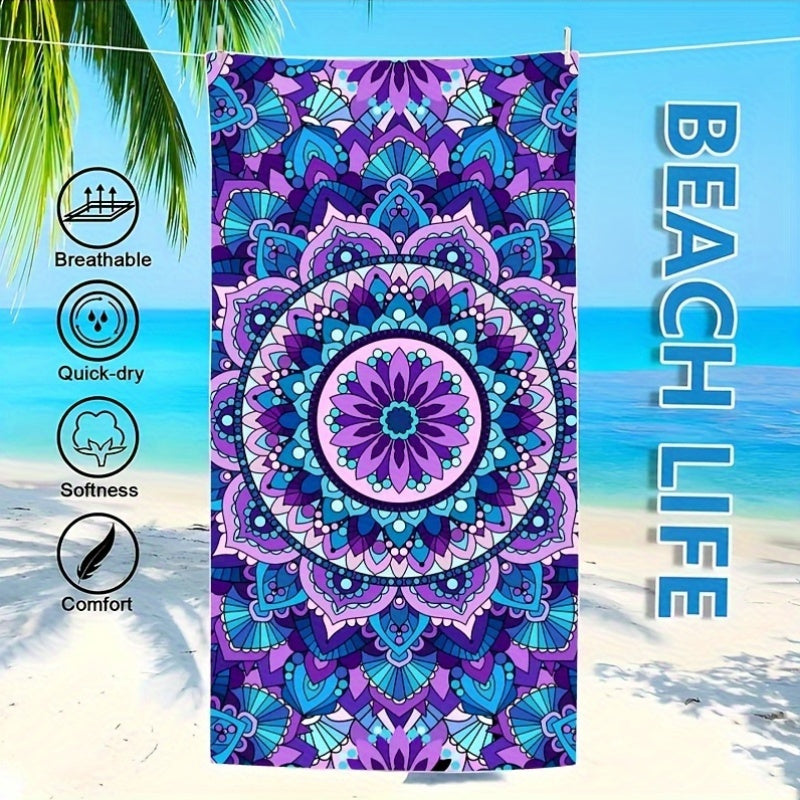 Bohemian Sand Protection Beach Towel in various sizes: 49.53x99.06cm, 69.85x139.7cm, 79.76x159.77cm, 89.92x179.83cm - Quick-dry.