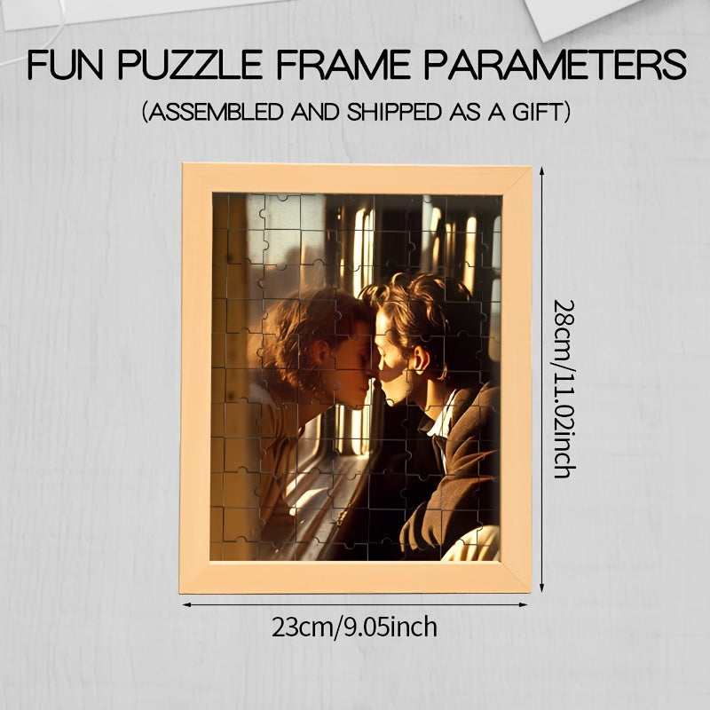 Create a custom photo puzzle frame for couples, friends, and family - featuring high definition printing and a wooden frame. Ideal for birthdays, anniversaries, and other special occasions.