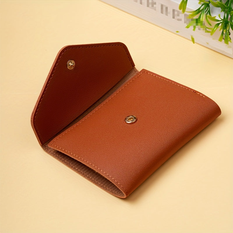 Compact and lightweight 3-fold PU wallet with zipper closure, perfect for girls and adults.