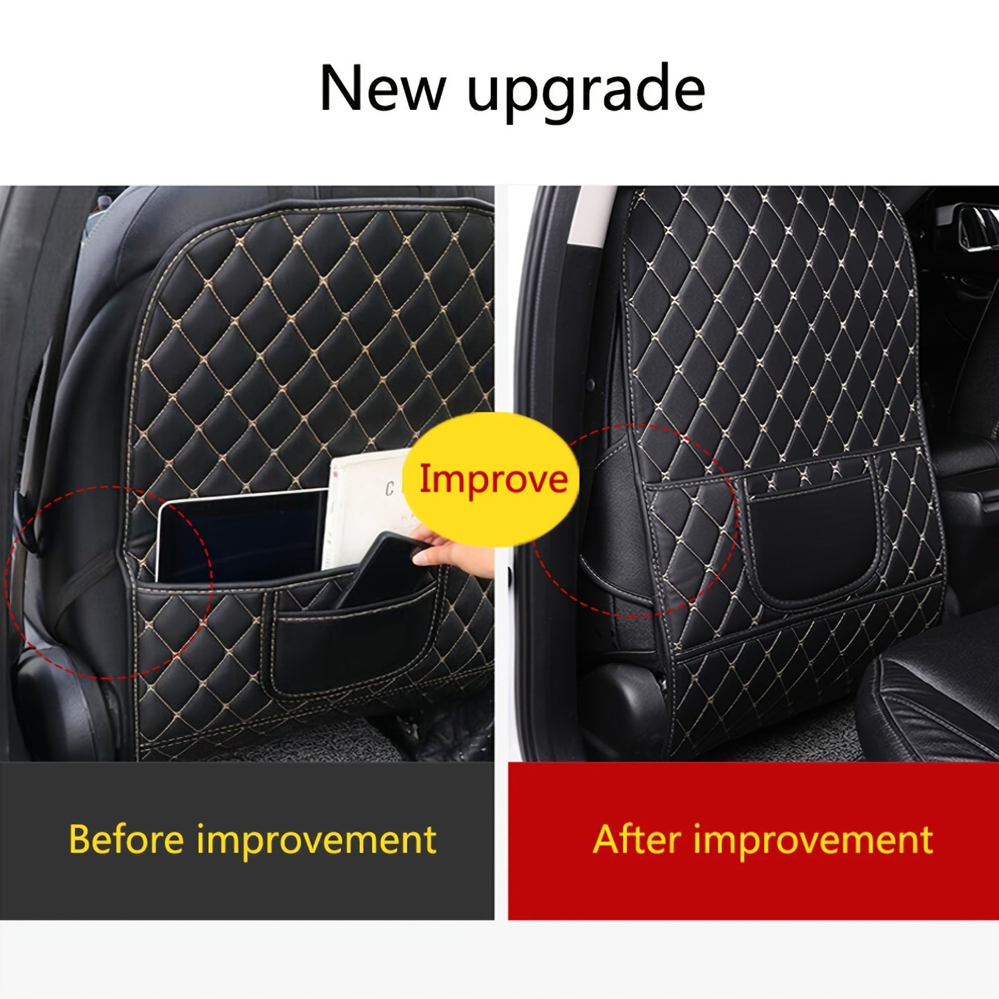 1 or 2 pieces of Car Backseat Kick Mats and Front Seat Protector with Car Storage Bag Caddy for Toys, Drinks, Tissues, Snacks, Phones, and Purse