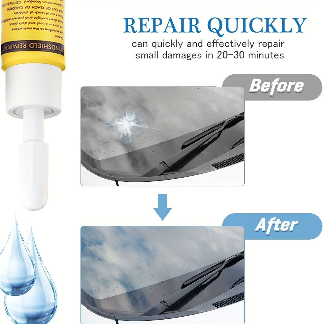 Windshield Crack Disappearance Glass for chips and star cracks in automotive windshields.