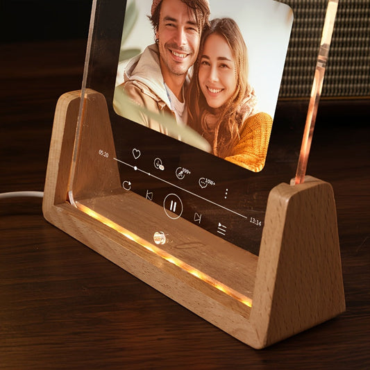 Personalized Luminous Love Acrylic Photo Frame for Girlfriend, Boyfriend, and Friends - Perfect Birthday or Valentine's Day Gift