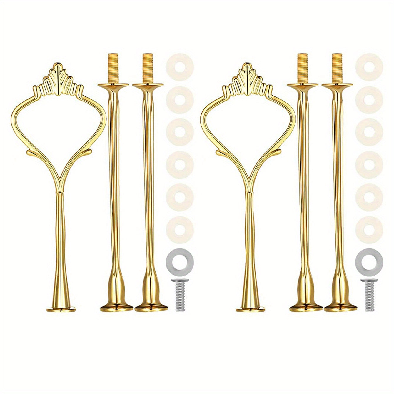 Gold and silver cake stand accessories with 3-tier mold crown resin craft for weddings and parties. Ideal for serving cupcakes and desserts.