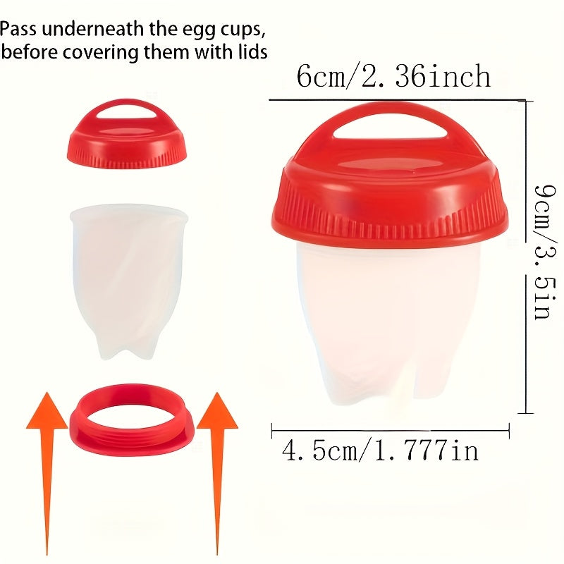 4 Silicone Egg Poachers, Non-Stick, High-Temperature Resistant, Easy-to-Use Cups for Cooking Perfect Shellless Eggs and Breakfast Prep