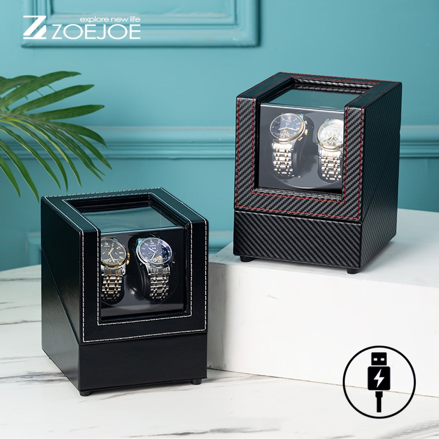 Ideal choice for gifts, this black PU/carbon fiber watch winder box is suitable for both men's and women's automatic watches. The single/double design ensures an organized storage and elegant display of your timepieces.