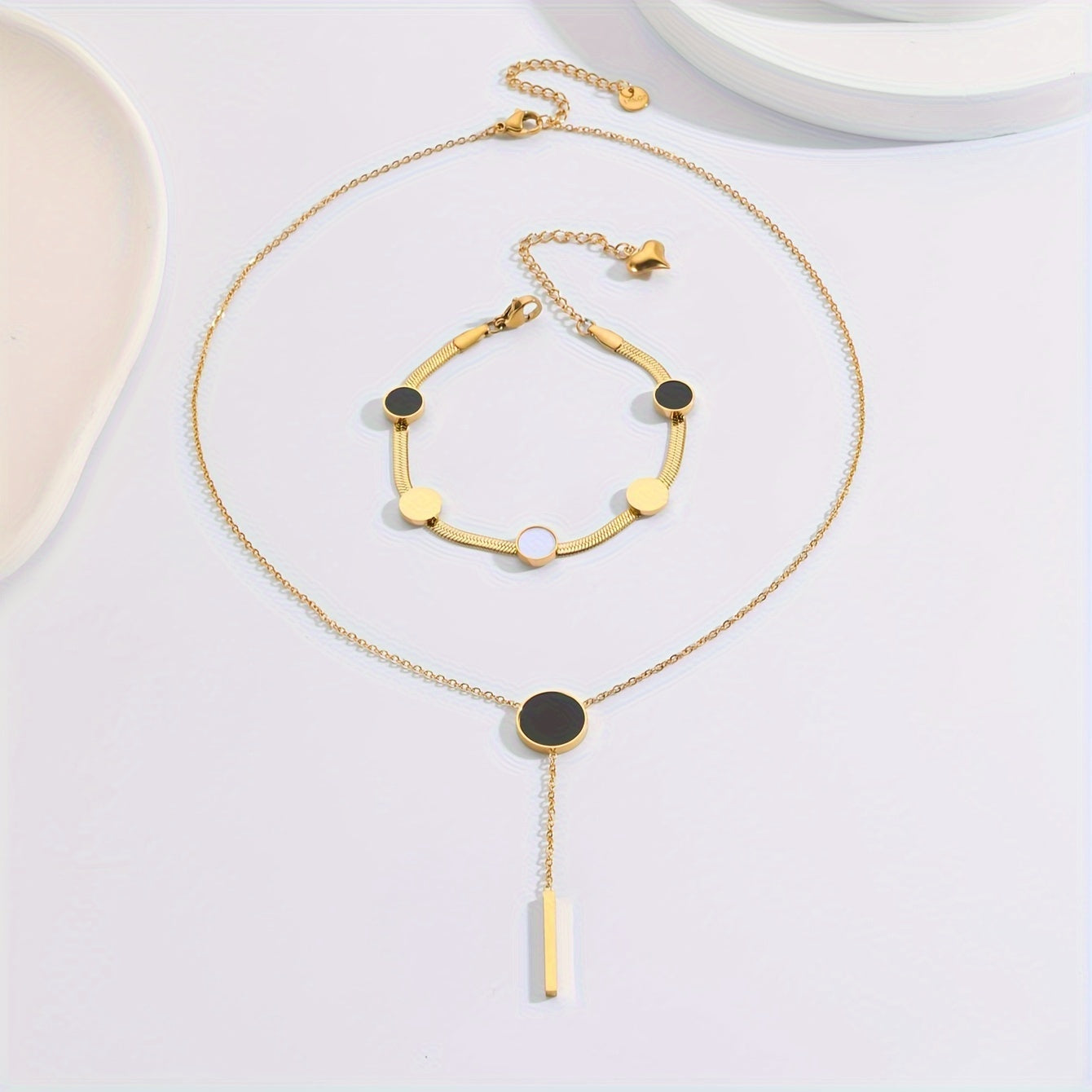 Enhance Your Daily Outfits with This Chic 18k Gold Plated Stainless Steel Jewelry Set, Perfect for Parties, Casual Dating, and More!