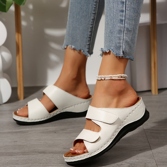 2024 New Women's Fashion Pointed Toe Platform Slippers with thick sole. Made of man-made polyurethane with slip-on closure for easy care. Hand wash/dry clean.