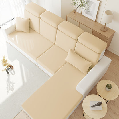 Solid color elastic dirt-resistant cushion cover.