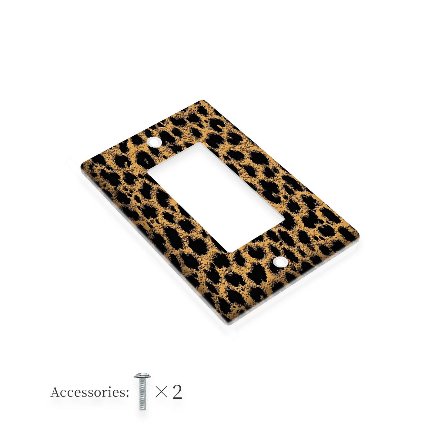 Leopard Print Unbreakable Thermoplastic Light Switch Cover for Indoor/Outdoor Use - Ideal for Bedroom, Kitchen, Bathroom Decor