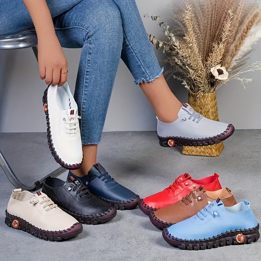 Casual lace-up loafers with rubber sole, breathable all-season design, vintage style, solid color, comfortable materials, from Taizhou, suitable for North American and European markets.