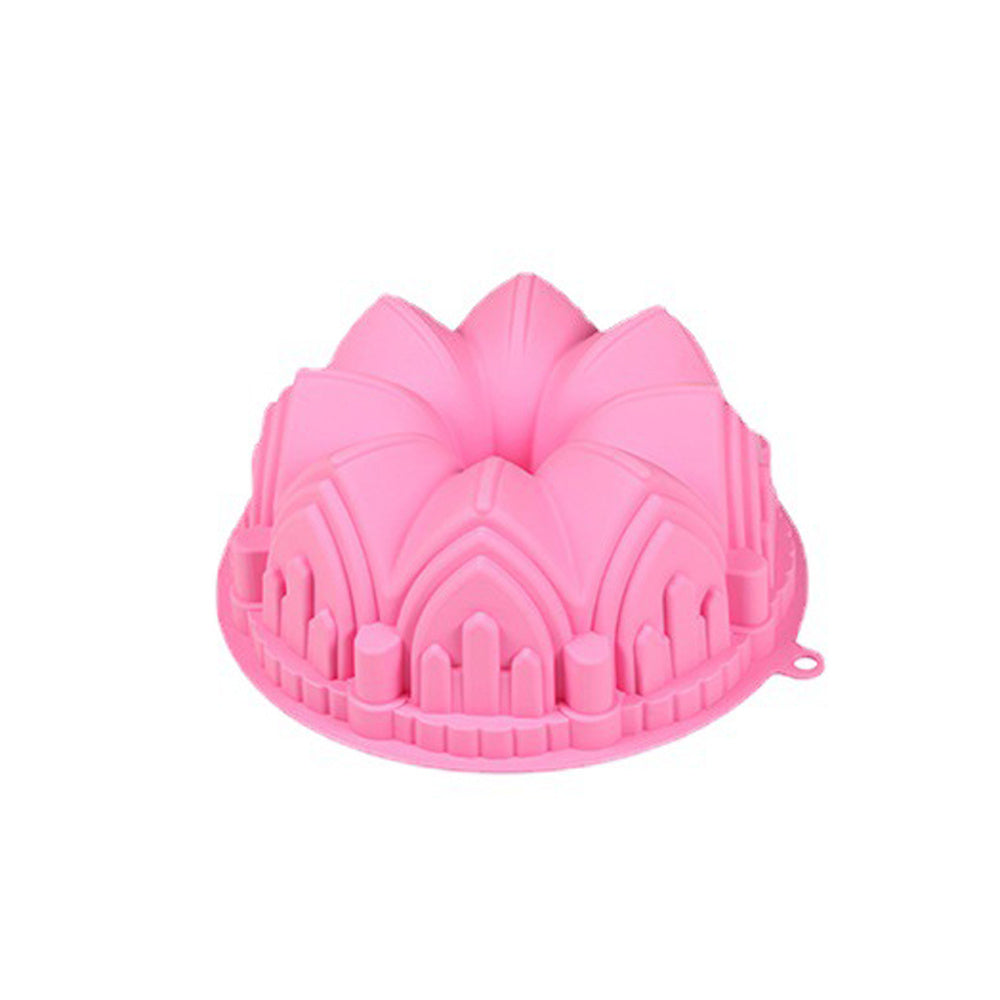 Silicone Castle Crown Cake Mold - Ideal for Baking Large Cakes and Desserts at Home