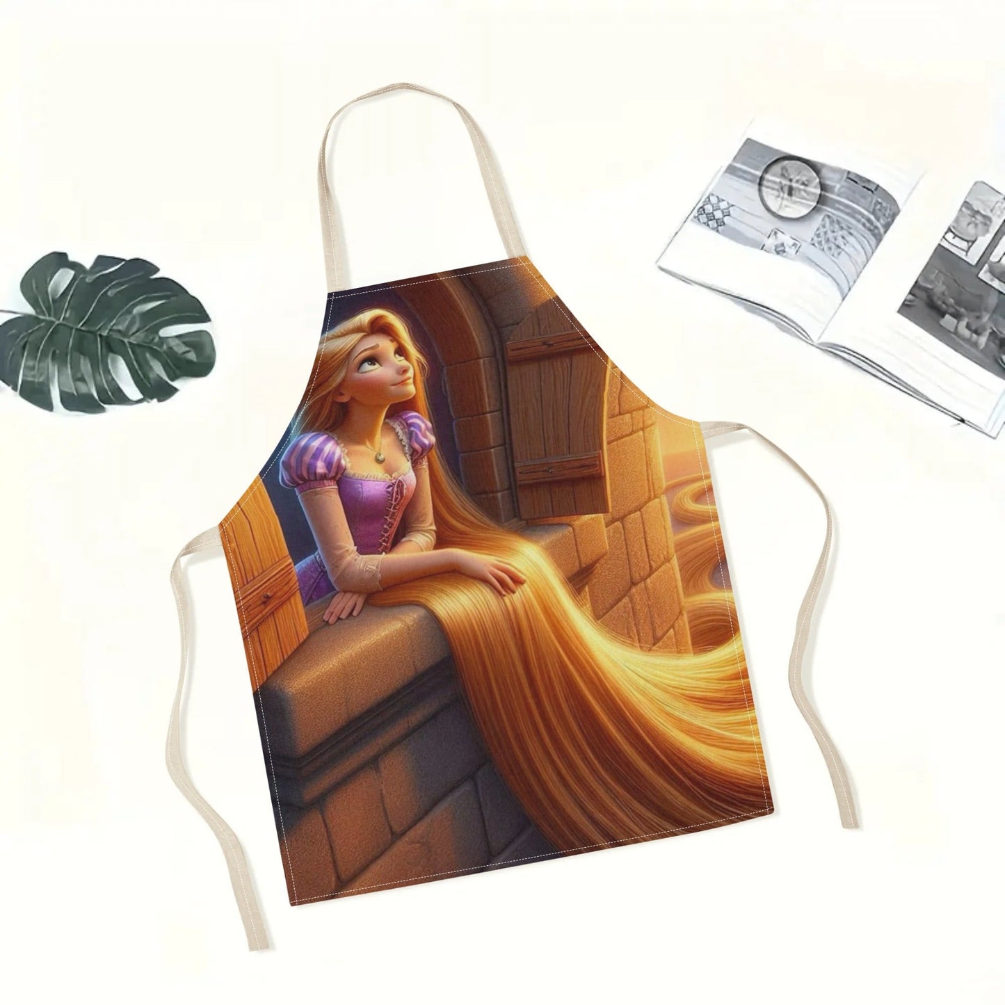 Waterproof Disney Cinderella Apron Made from Durable Polyester - Easy to Care for, No-Lining Design, Perfect for Hotels, Supermarkets, Restaurants, Fruit Shops, Milk Tea Stands, and Home