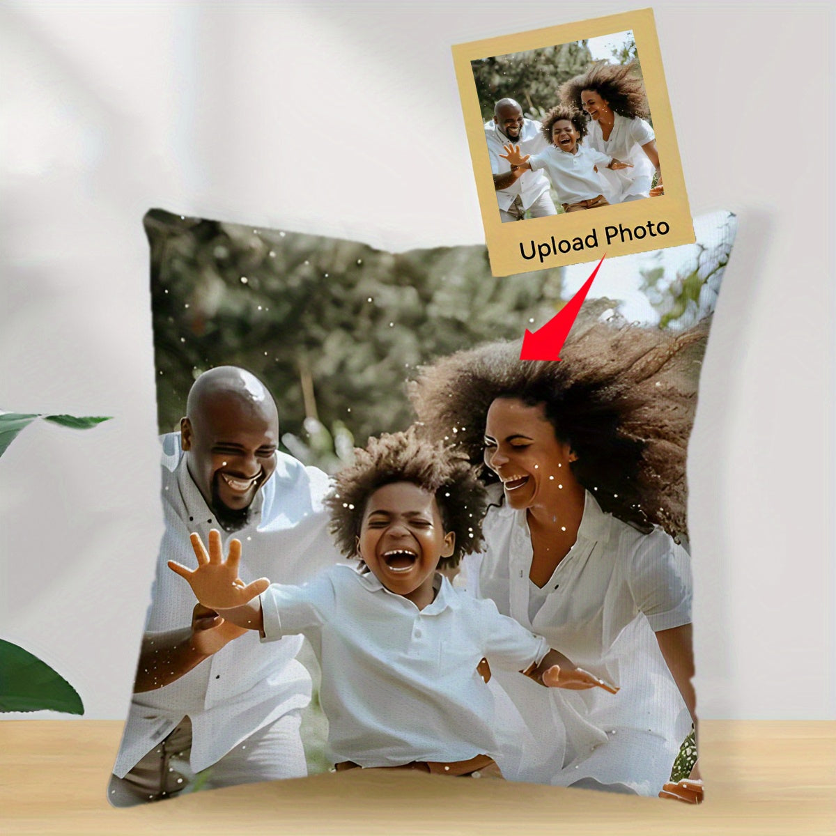 Personalized Photo Pillowcase - 45.72x45.72cm - Great for Birthdays, Valentine's Day, Holidays & Beyond - Plush Polyester, Single-Sided Design, Perfect for Home Decoration & Gifting, Ideal for Christmas, Excellent for Thanksgiving