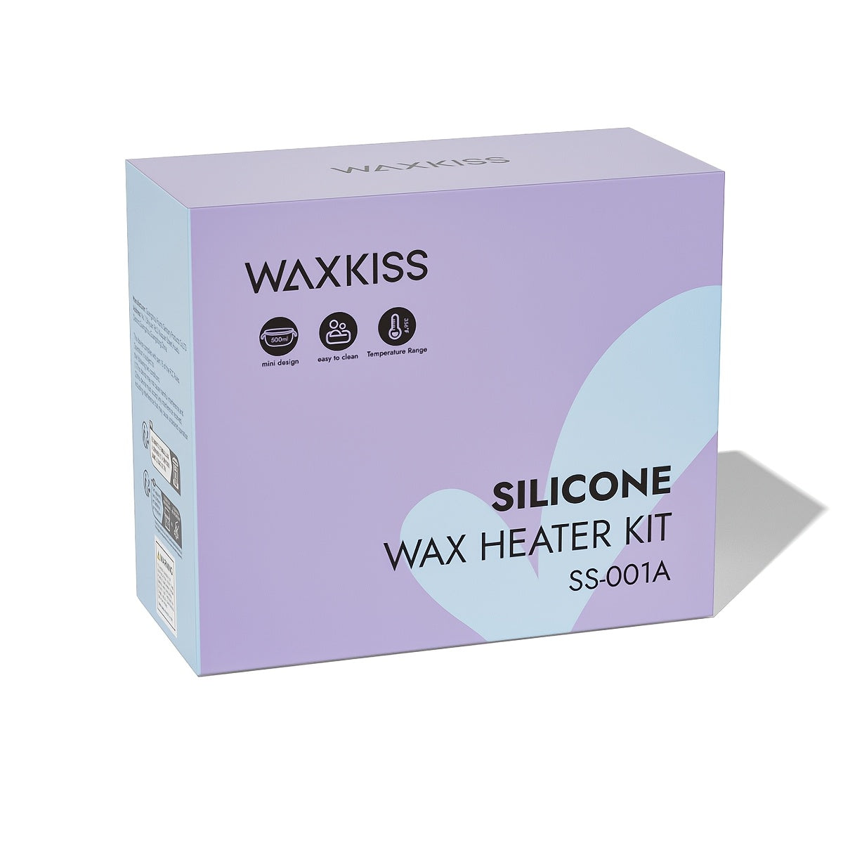 WAXKISS Mini Folding Silicone Wax Pot Heater, includes 1 Wax Machine, 4pcs Hard Wax, 10 Waxing Wooden Sticks, suitable for salon and home waxing.