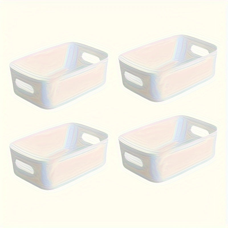 Set of 4 Cosmetic Storage Boxes for Desktop, Wardrobe, Household, Kitchen, Bathroom, Bedroom, and Office. Versatile Storage Solution for Trinkets, Underwear, and Household Supplies.