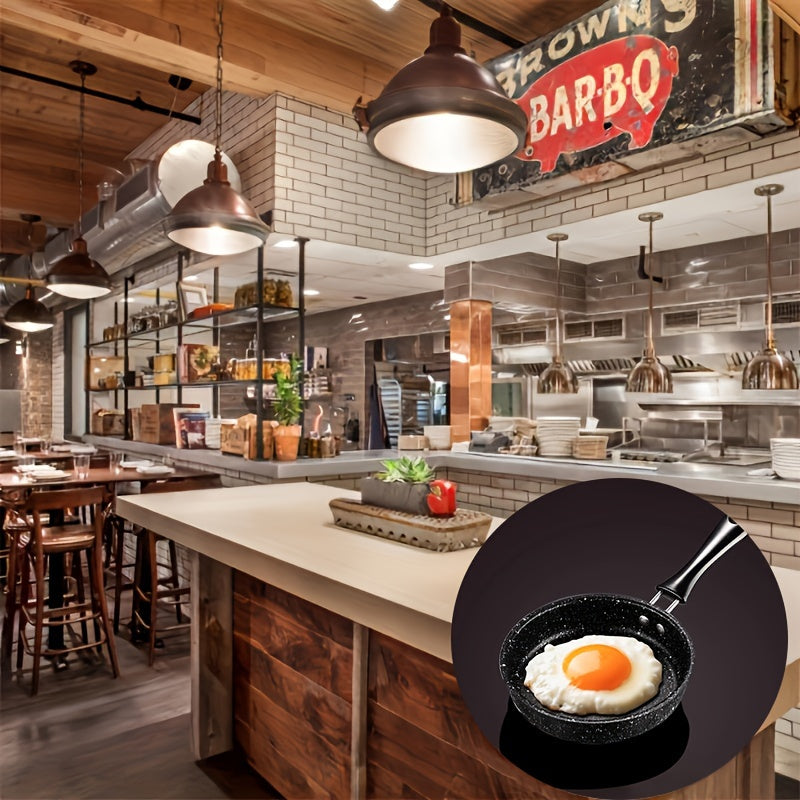 A petite non-stick frying pan ideal for all meals, indoor and outdoor cooking, works with induction and gas stoves, great for eggs on-the-go, a portable skillet perfect for your kitchen needs.