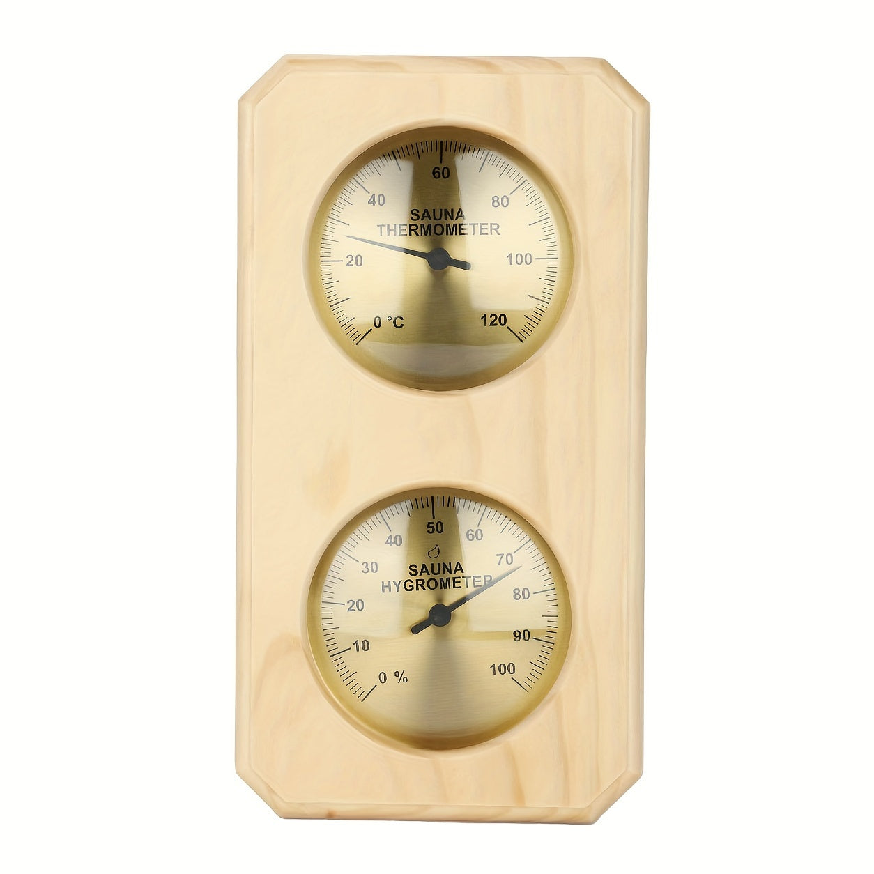 1pc wooden sauna thermometer and hygrometer for temperature and humidity control in family hotel spa rooms.