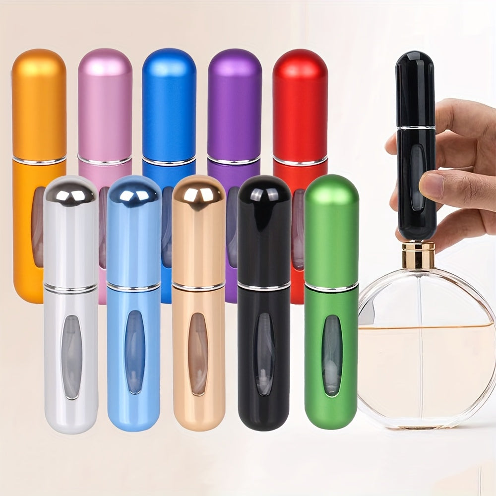 Refillable atomized perfume bottle ideal for travel and outings (5ml), suitable for men and women, makes a great gift.