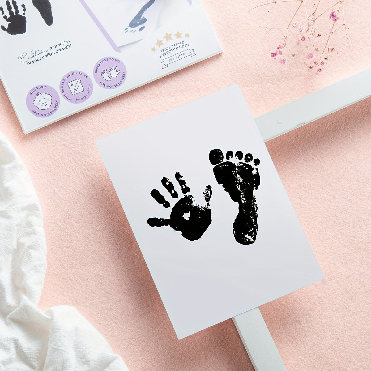 Parent company Ai Bei offers an inkless print kit for youngsters, providing a safe and mess-free way to capture hand and footprints. Ideal for creating keepsakes or giving as gifts.