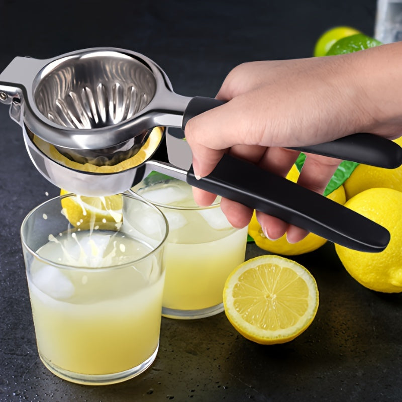 Durable Stainless Steel Manual Citrus Juicer - Robust Lemon Squeezer with Spacious Bowl & Secure Non-Slip Handle for Effortless Juicing Without Seeds