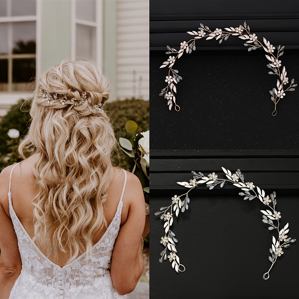 Bridal Leaf Hairband – Radiant Golden Headband for Wedding Accessorizing