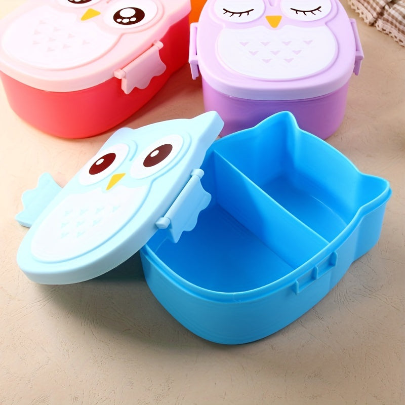 Owl Shaped Lunch Box for Teens and Workers, Microwave Safe Bento Box with Dividers, Leakproof Container for School, Work, Picnics, and Home Kitchen