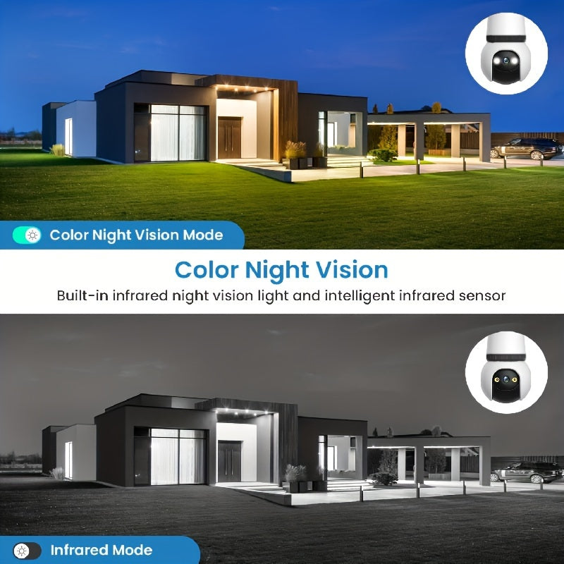 Experience the Teruhal Smart WiFi Bulb Camera with advanced features including Auto-Tracking, Full-Color Night Vision, and Two-Way Audio. Protect your home with High-Definition 1080P security for ultimate safety.