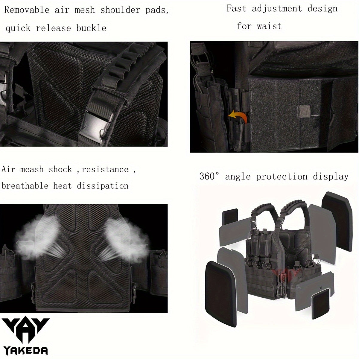 BOMTURN Outdoor Training Vest for Men with Quick Release Molle Design