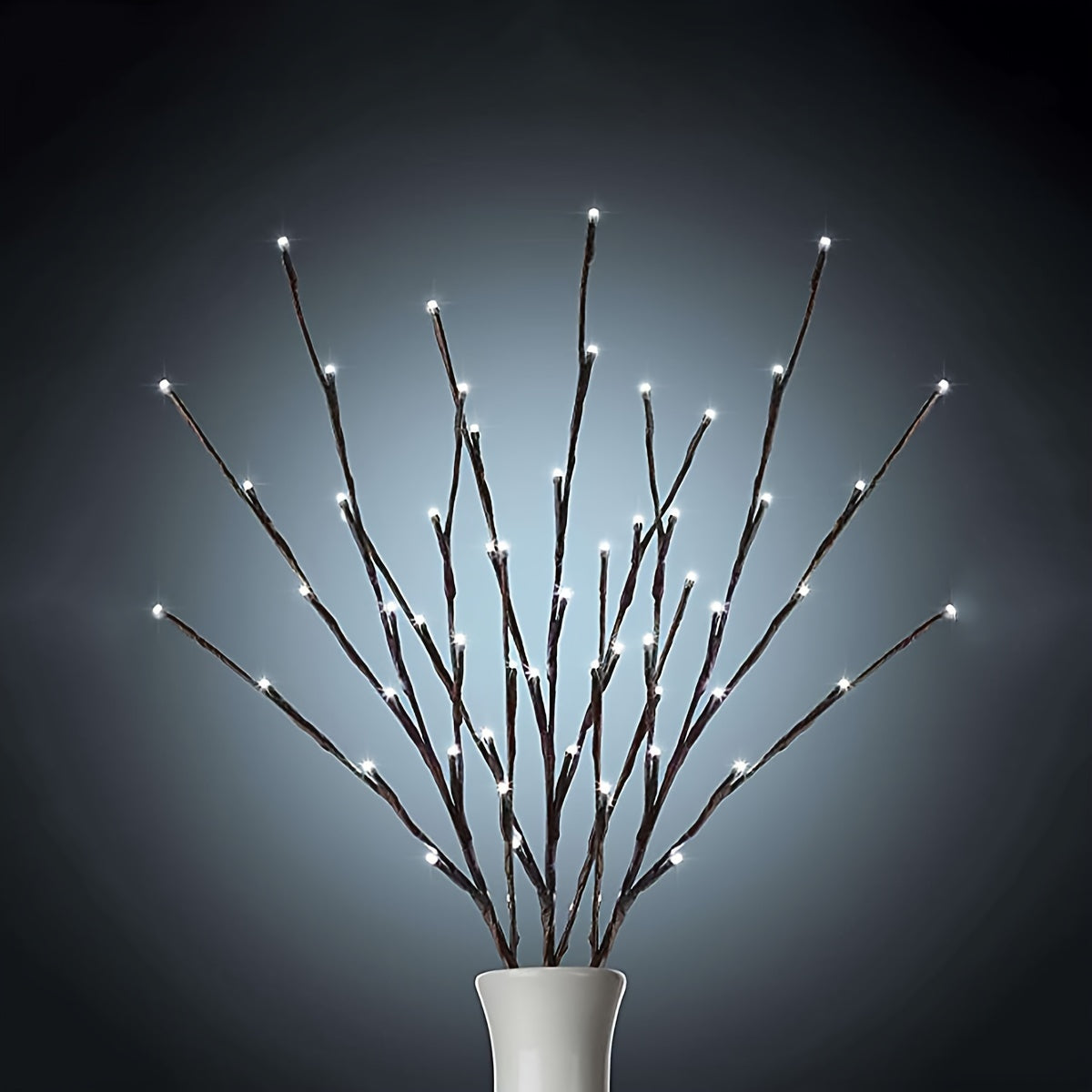 1 piece of Art Deco style 20 LED tree branch lights with geometric pattern. Freestanding tabletop decorative string lights for living room. Switch control, battery powered. Flower theme night light for bedroom, perfect for birthdays, Easter, or gifts.