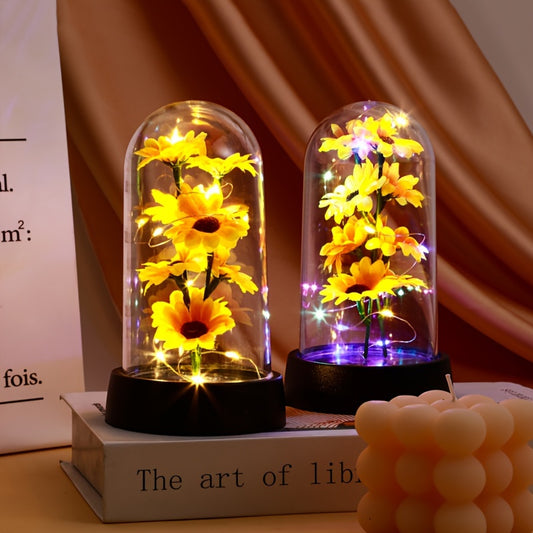 Simulated sunflower night light, perfect for special occasions and home decoration.