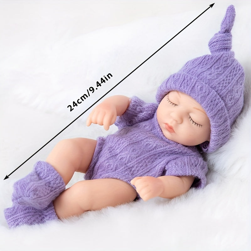 Mini Reborn Doll with Soft Glue Simulation, Full Body, Sleeping Baby Design