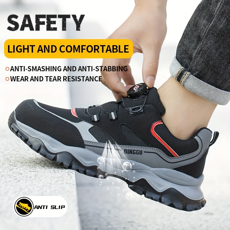 Safety First: DINGGU Men's Work Shoes - Protection Against Smashing, Stabbing, and Slipping All Year Round.