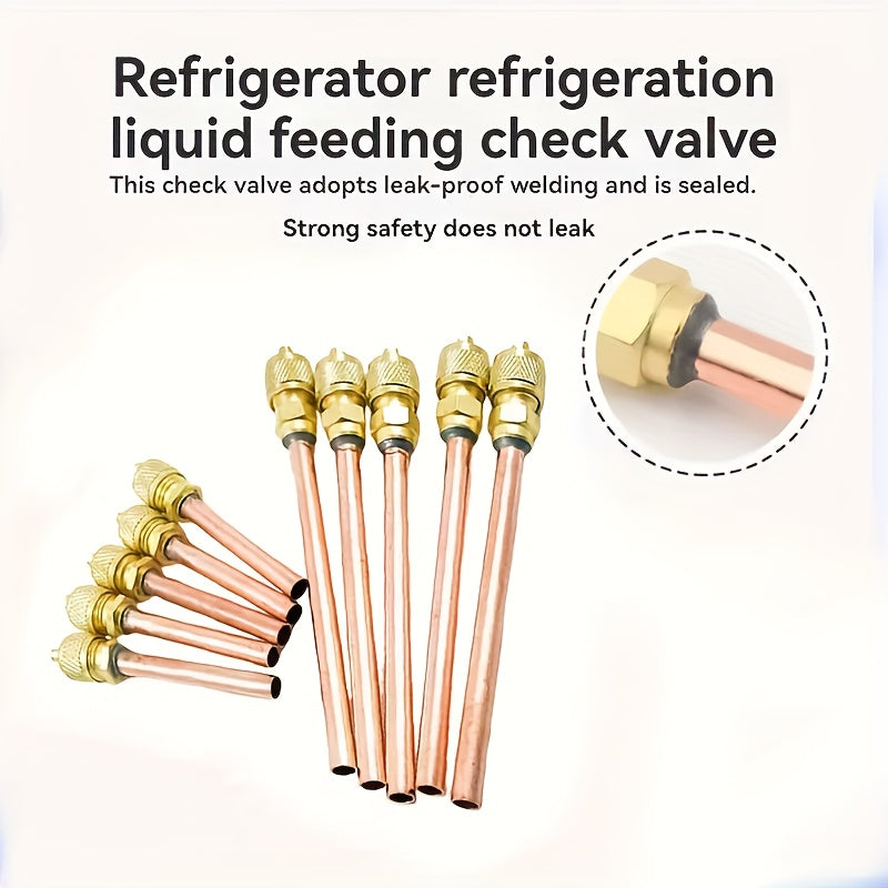 Thickened Pure Copper Refrigerator Needle Valve with One-Way Valve, Fluorine Filling Nozzle, Freezer Welding Filling Nozzle, and Repair Parts