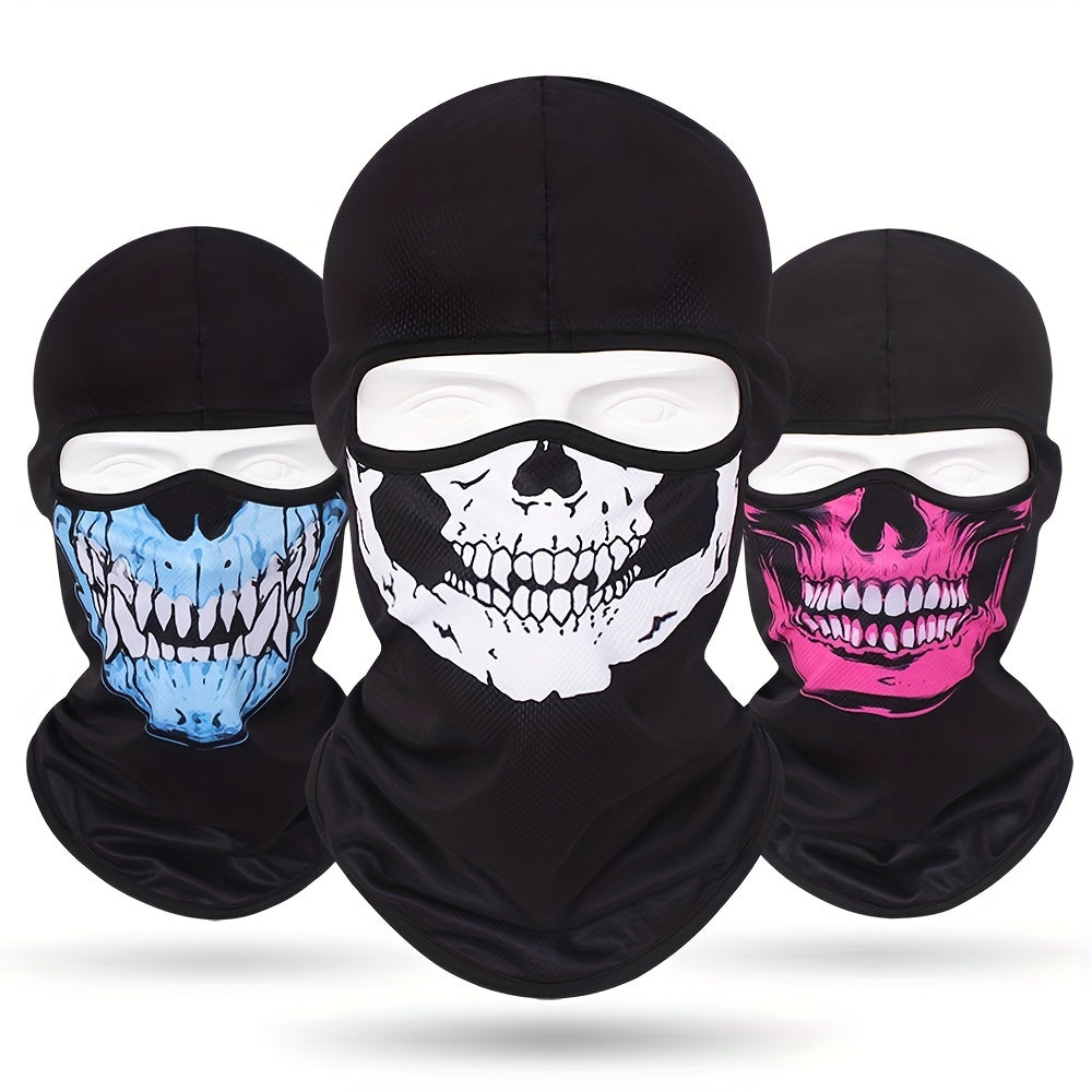 Full Face 3D Anime Skull Balaclava Ski Mask for Hip Hop Style, Suitable for both Men and Women, Perfect for Cycling, Motorcycle Riding, Skiing and Outdoor Sports