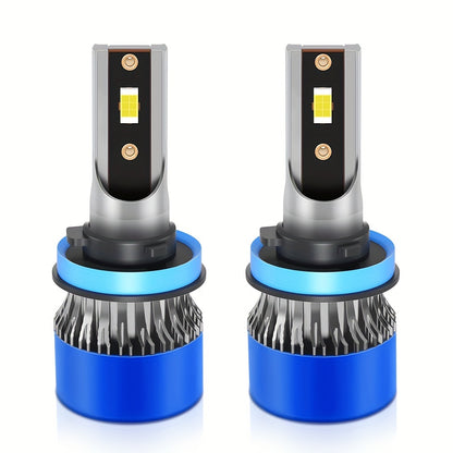 Roadsun 2pcs LED Car Headlights - H1/H7/H11 & More, 6000K White Light, 75000LM, 200W High/Low Beam, Quick Install Fog Lights with Super Cooling System