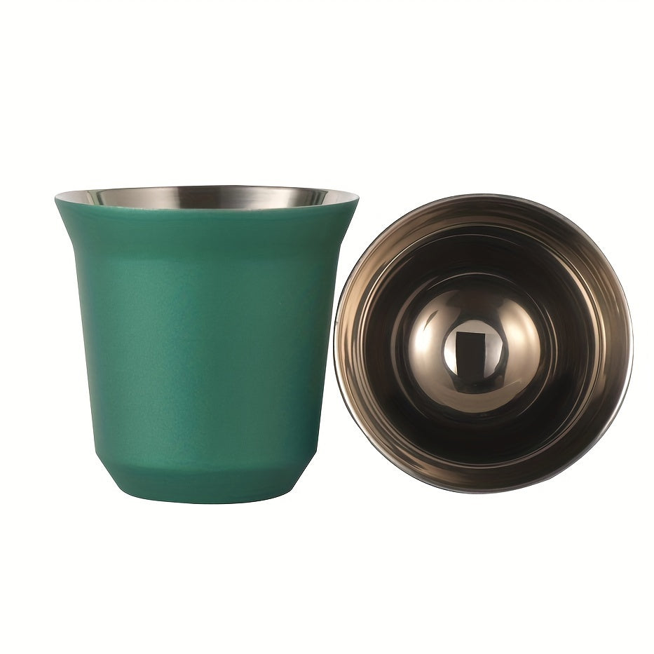 1pc Stainless Steel Double Walled Espresso Coffee Cup