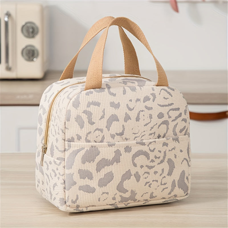 New Stylish Insulated Bag with Large Capacity and Ink Pattern - Perfect for Work, School, Outdoor Travel, Picnics, and as an Ice Pack