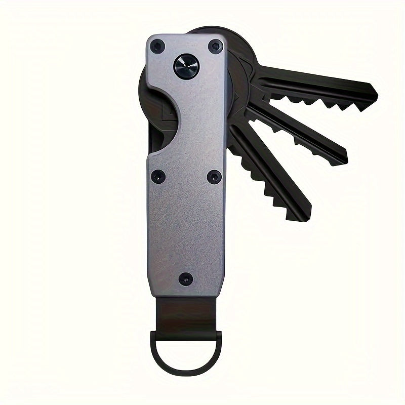 Stylish Minimalist Key Organizer - Compact Holder for 2-6 Keys, Sleek Metal Design, Ideal for Daily Commutes