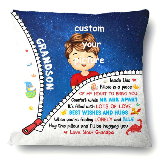 Custom 18x18 inch Soft Plush Pillow with 'Hug This, I'll Be Hugging You' Message - Ideal Grandkids Gift (Pillow Insert Not Included)