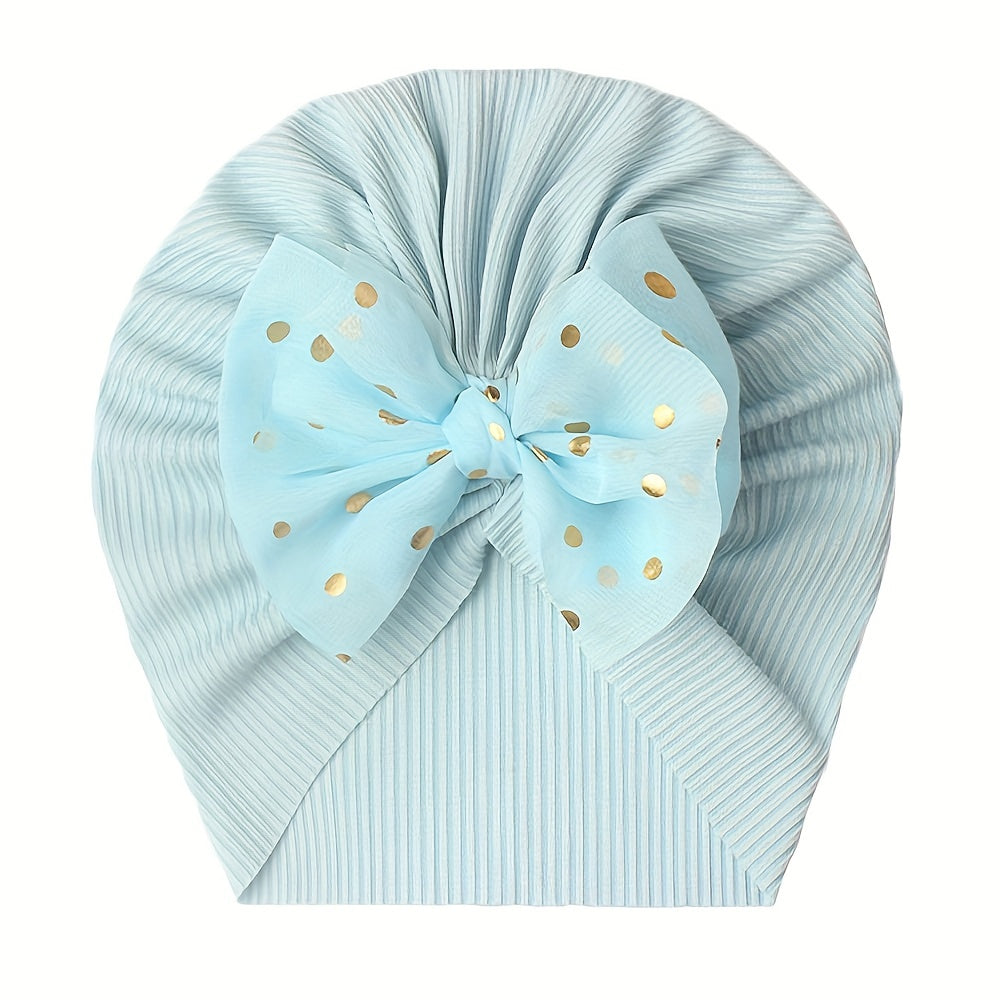 Baby bow headband with threaded thin girl hat