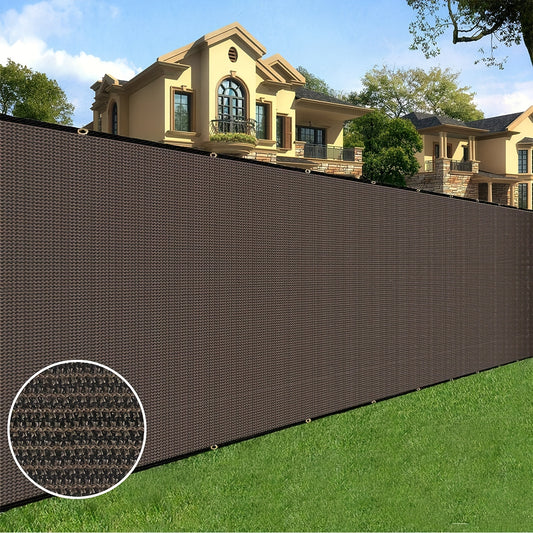 Encrypted coffee color net with privacy fence, punched every 50cm with 6 edges.